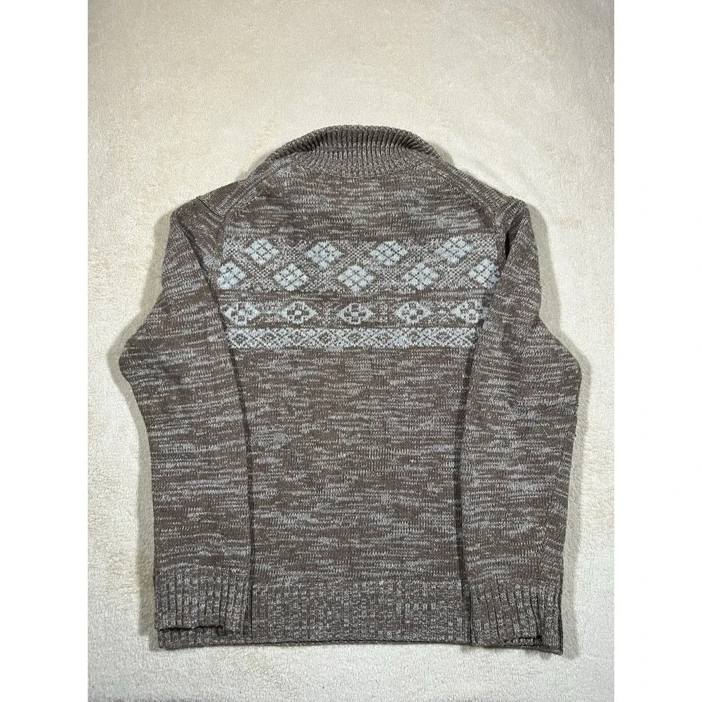 Vintage Banana Republic Cotton Blend Size L Fair Isle Brown Nordic Winter